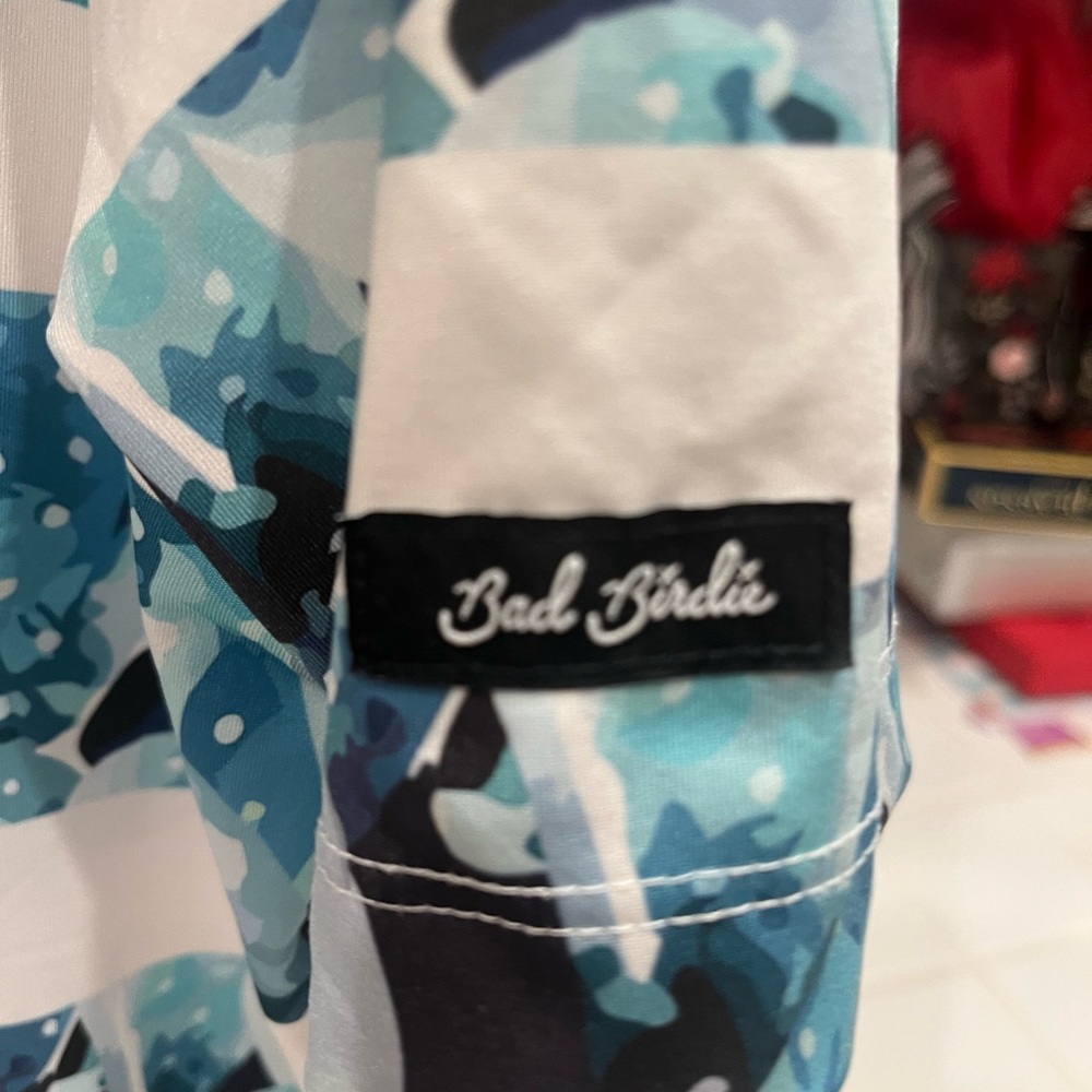 Bad‎ Birdie Blue and White Polo Shirt - Picture 3 of 5